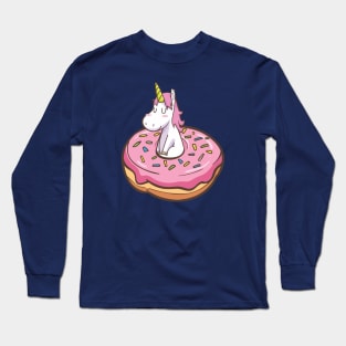 Donut disturb - Cute little unicorn on a donut you and your kids would love! - Available in stickers, clothing, etc Long Sleeve T-Shirt